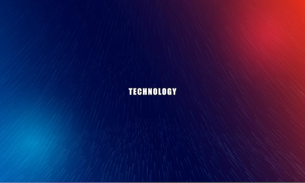 Fondo de conexión de partículas de concepto de tecnología abstracta con luces azules y rojas