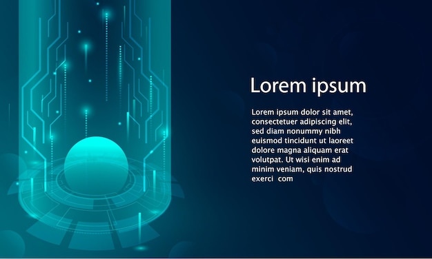 Fondo de conexión de partículas de concepto de tecnología abstracta con luces azules
