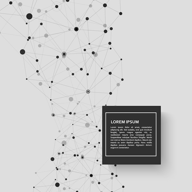 Fondo de conexión de tecnología y diseño de ciencia abstracta