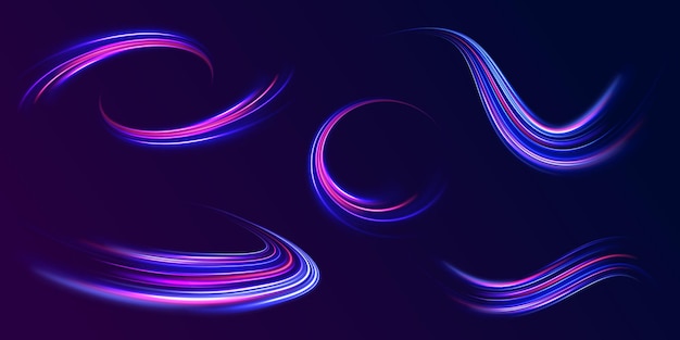 Fondo de conexión de velocidad Efecto de los faros de los automóviles de la autopista Fondo del vector de conexión de velocidade