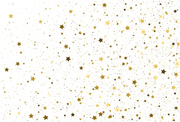 Fondo de confeti de brillo dorado claro estrellas doradas