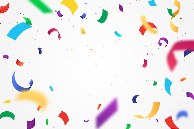 Fondo de confeti de colores realistas