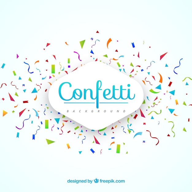 Fondo de confeti colorido en estilo plano