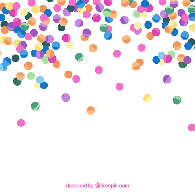Fondo de confeti colorido en estilo plano