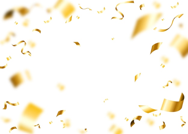 Vector fondo de confeti dorado realista vector gratuito