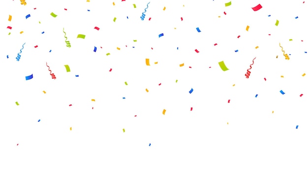 Fondo de confeti fiesta festiva colorido caído piezas de confeti ilustración vectorial