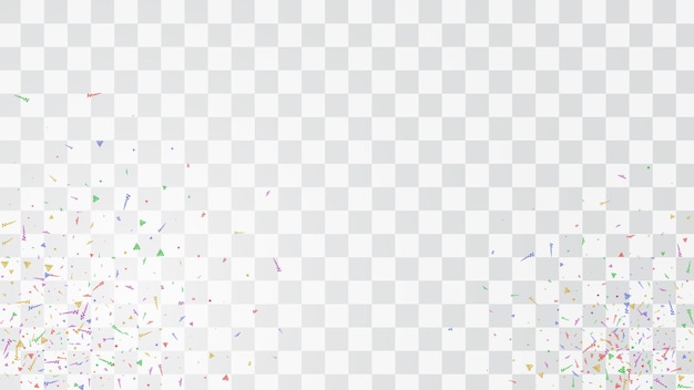 Fondo de confeti volador colorido abstracto. Aislado en el fondo blanco. Ilustración de vacaciones de vector.