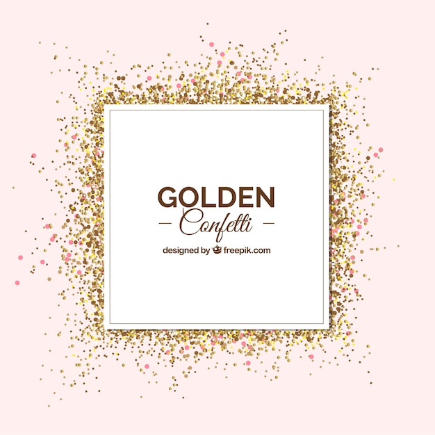 Fondo de confetti dorado en estilo realista