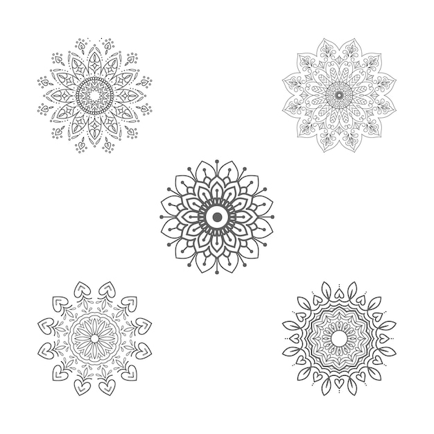 Fondo de conjunto de mandala floral