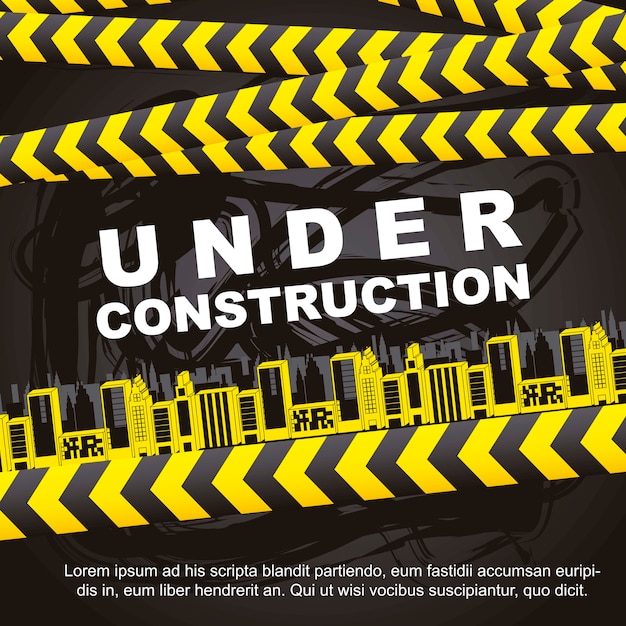 bajo fondo de construcción con edificios vector illustration