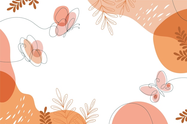 Fondo de contorno de mariposa dibujada a mano