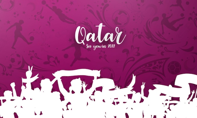 Fondo de la copa mundial de fútbol para banner, campeonato de fútbol 2022 en qatar