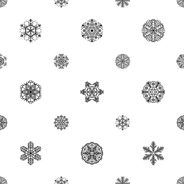 Fondo de copo de nieve de invierno de patrones sin fisuras abstractos para decoración de Navidad de año nuevo de Navidad