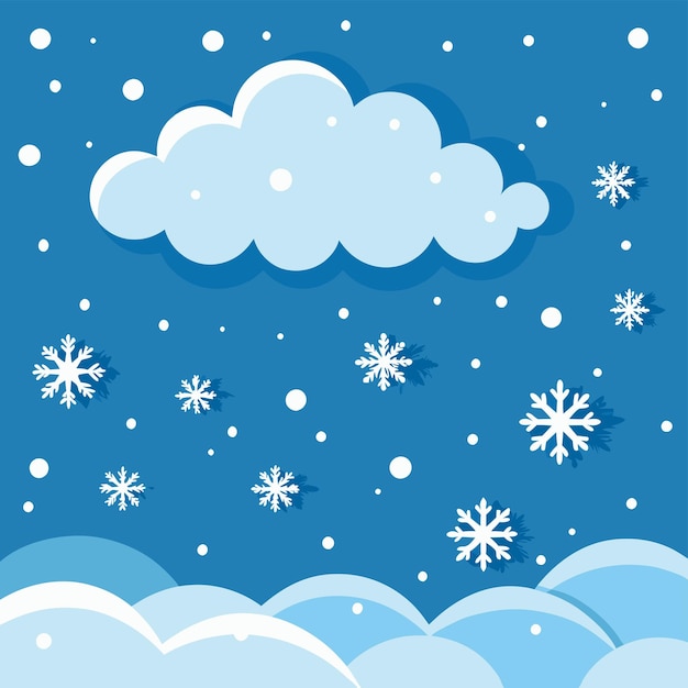 El fondo del copo de nieve de invierno