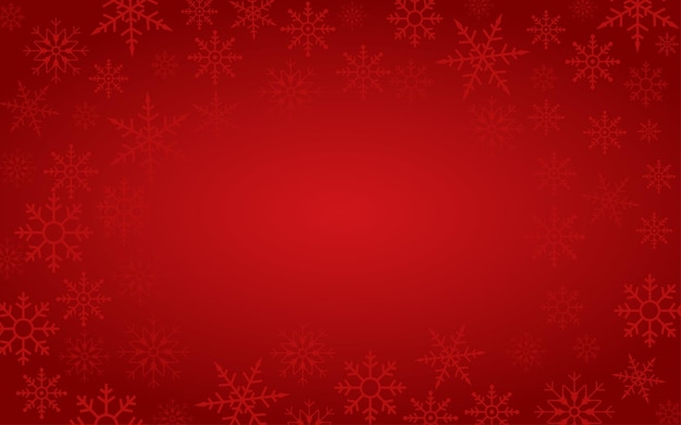 Fondo de copo de nieve rojo con copos de nieve transparentes