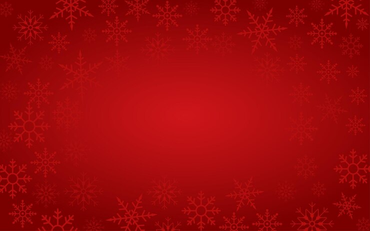 Vector fondo de copo de nieve rojo con copos de nieve transparentes