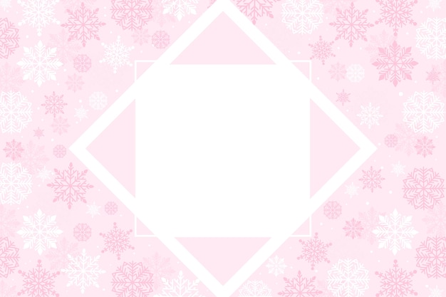 Vector fondo de copo de nieve rosa plano