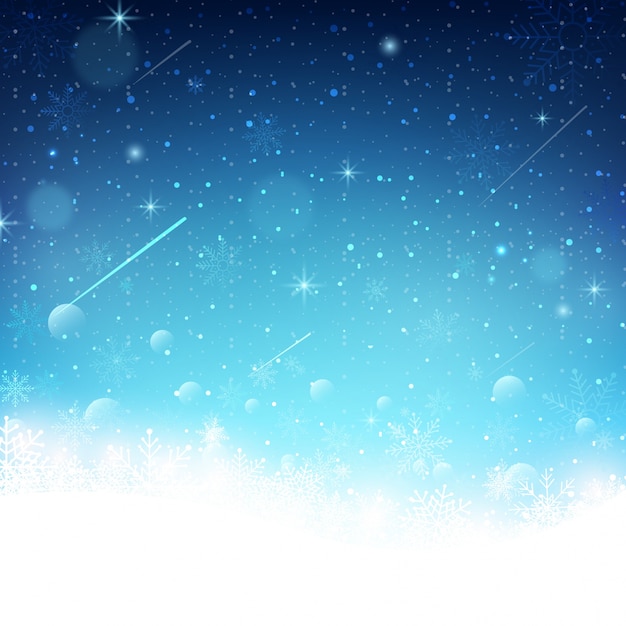 Fondo de copos de nieve azules