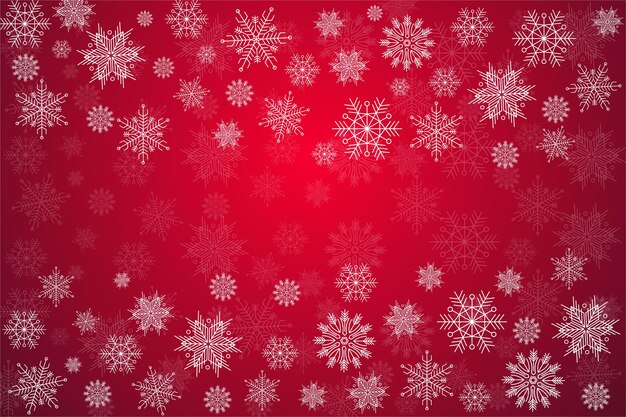 Fondo de copos de nieve de Navidad blanca con adornos de Navidad de copo de nieve de gran lectura