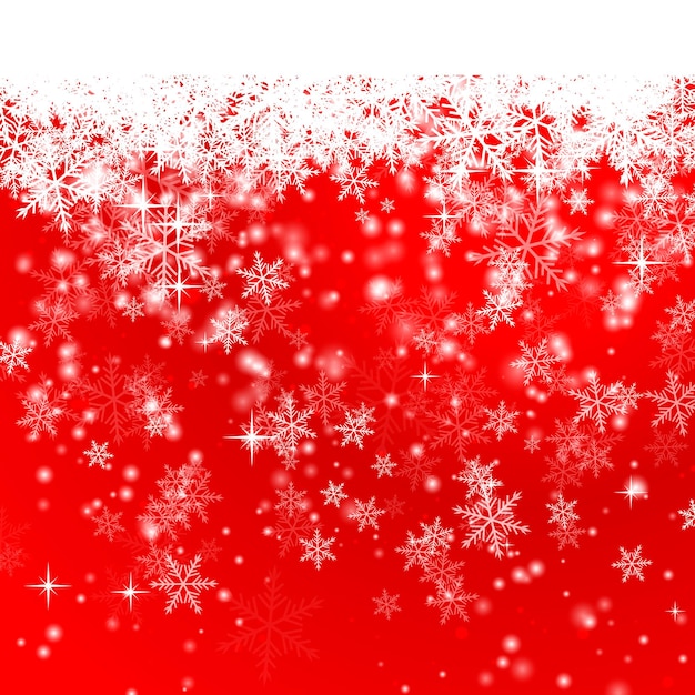 El fondo de los copos de nieve rojos de Navidad
