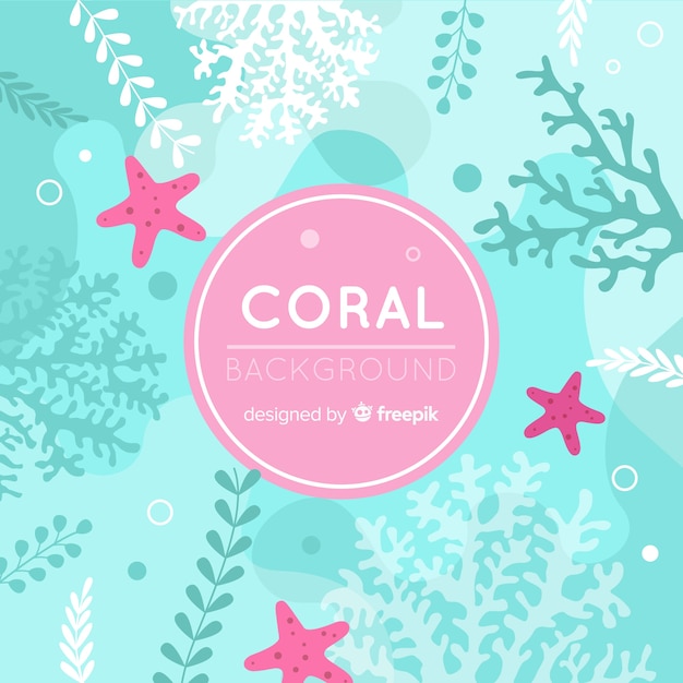 Fondo de coral en diseño plano