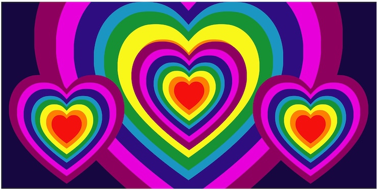 Vector fondo del corazón del arco iris