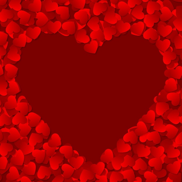 Fondo de corazón confeti día de San Valentín