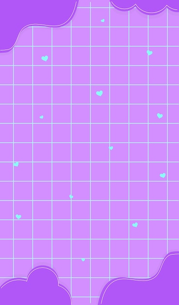 Fondo del corazón de la cuadrícula púrpura