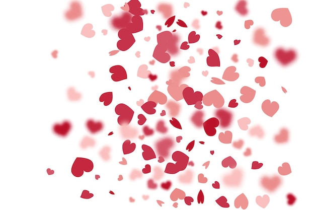 Fondo del corazón. Explosión rosa roja como signo. Plantilla vectorial para la tarjeta del día de la madre. Tarjeta del día de San Valentín con corazones clásicos. Banner del 8 de marzo con corazón plano. Plantilla vacía de confeti vintage.