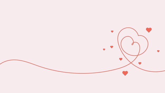 Fondo de corazón de línea mínima con espacio de texto