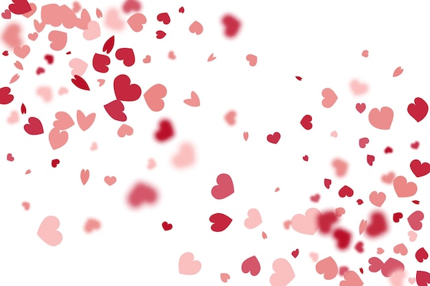 Fondo del corazón. Plantilla vacía de confeti vintage. Banner del 8 de marzo con corazón plano. Tarjeta del día de San Valentín con corazones clásicos. Explosión rosa roja como signo. Plantilla vectorial para la tarjeta del día de la madre.