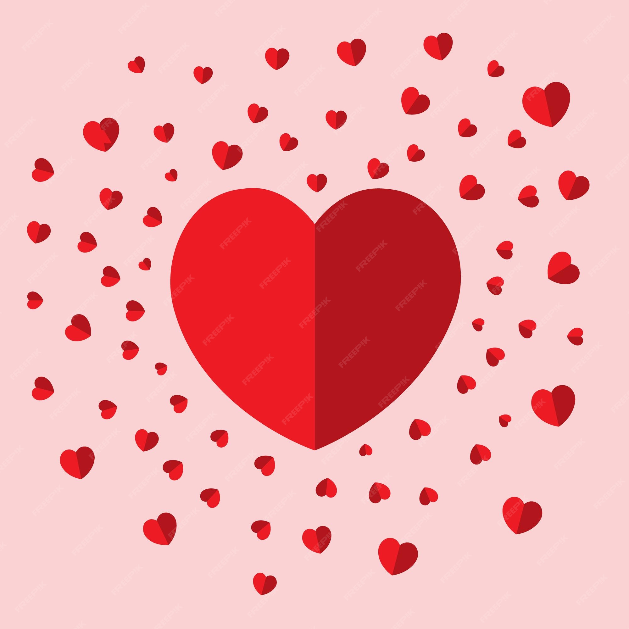 Fondo de corazón rojo con corazones mejor para cualquier diseño romántico, fondo del día de san valentín, fondo de pantalla | Vector Premium Fondo de corazón rojo con corazones mejor para cualquier diseño romántico, fondo del día de san valentín, fondo de pantalla | Vector Premium