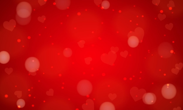 fondo de corazón rojo vectorial con efecto bokeh