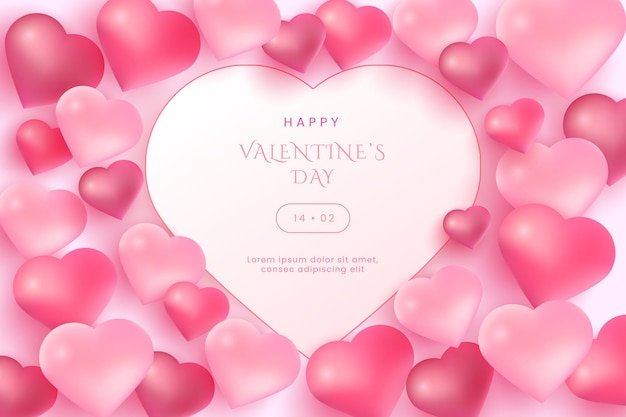 Fondo de corazón rosa para el día de San Valentín
