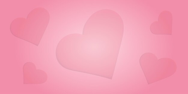 Fondo de corazón rosado Día de San Valentín Concept de tarjetas de boda