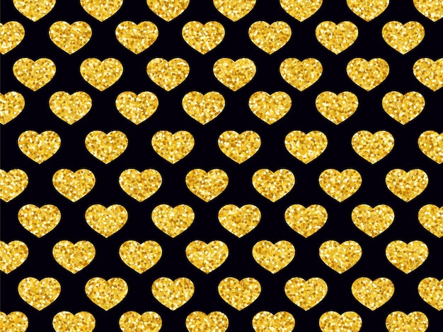Fondo de corazones de brillo dorado destellos dorados corazones de brillo amor fondo romántico