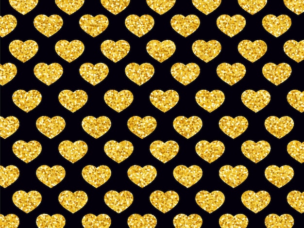 Fondo de corazones de brillo dorado destellos dorados corazones de brillo amor fondo romántico