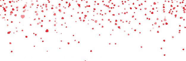 Fondo de corazones cayendo. Ilustración de vector con una máscara de recorte. Ilustración de vector de San Valentín corazón confeti. Fondo de vector de corazón rojo de confeti