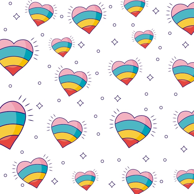 Fondo de corazones de colores