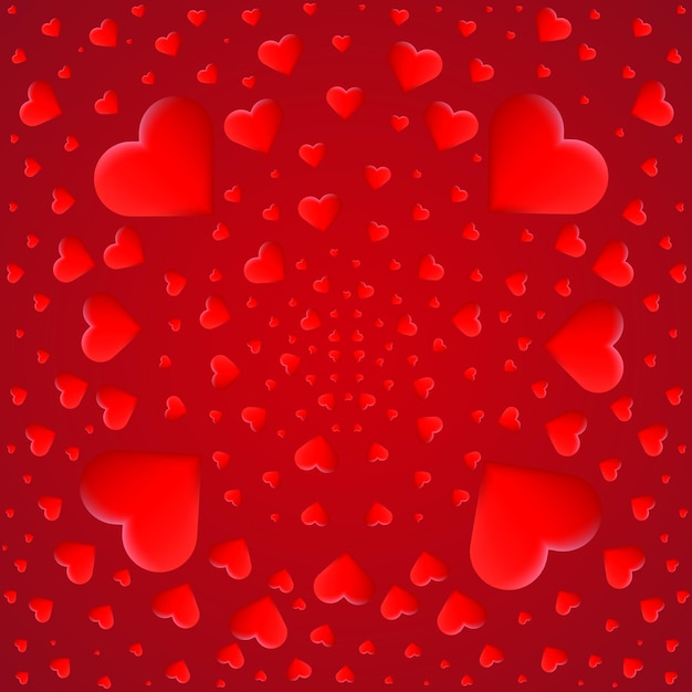 El fondo de los corazones de lujo de San Valentín rojo
