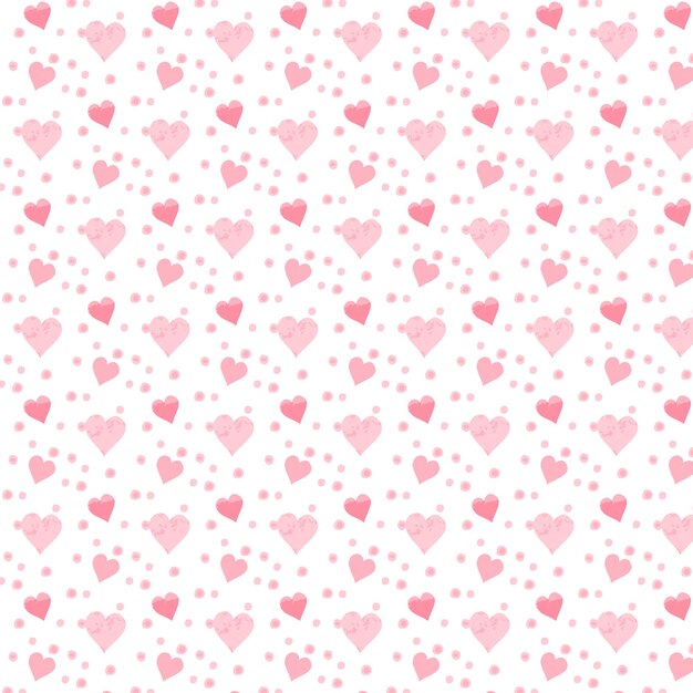 Fondo con corazones y puntos rosados de San Valentín