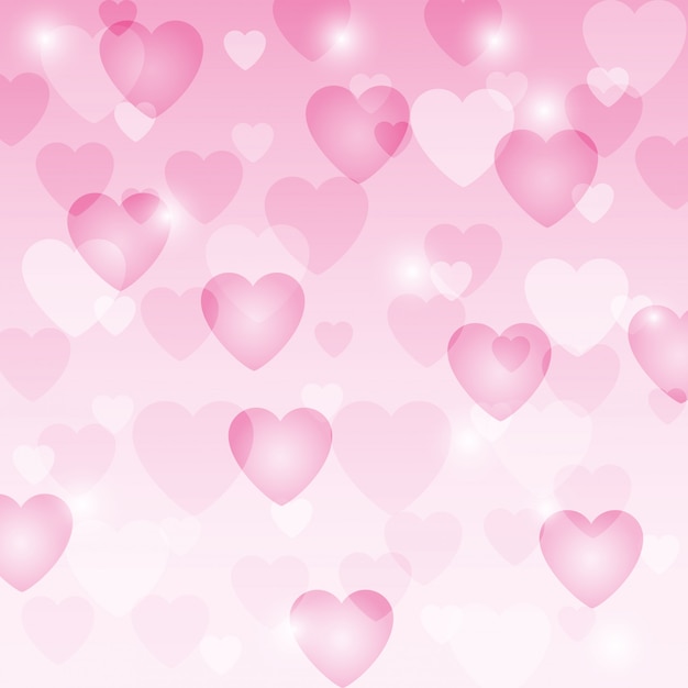 Fondo de corazones rosados