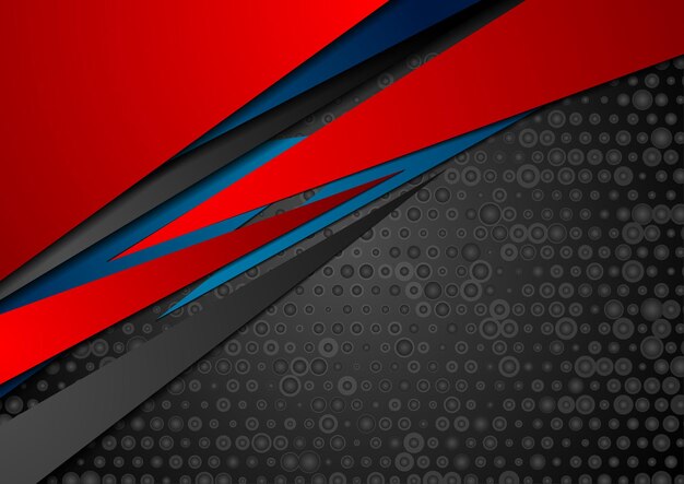 Fondo corporativo abstracto azul rojo con puntos