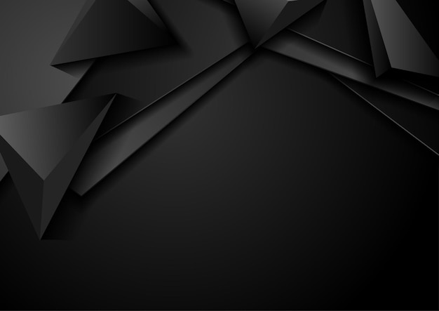 Fondo corporativo abstracto negro con pirámides en 3D