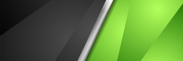 Fondo corporativo negro y verde con rayas metálicas