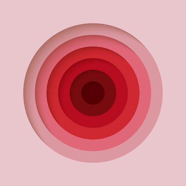 Fondo cortado en papel 3D en colores de amor rojo y rosa Diseño en capas abstracto minimalista
