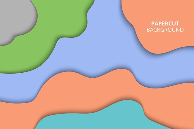 Fondo de corte de papel abstracto con capas de ondas lisas