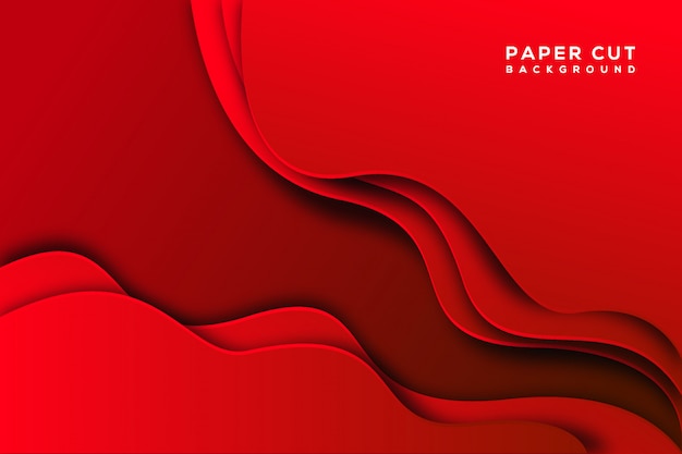 Fondo de corte de papel abstracto rojo