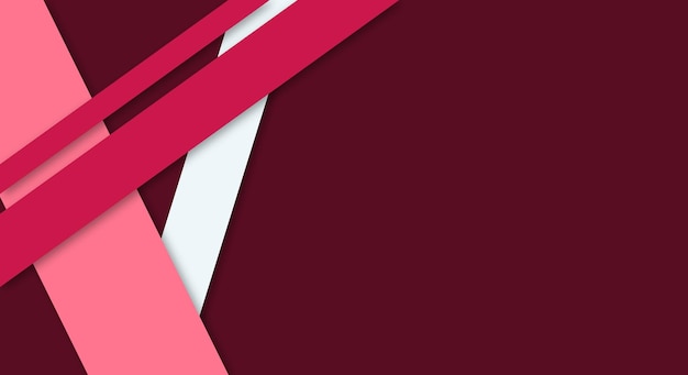 Fondo de corte en papel Capas superpuestas geométricas con rayas Color rojo y blanco con espacio de copia