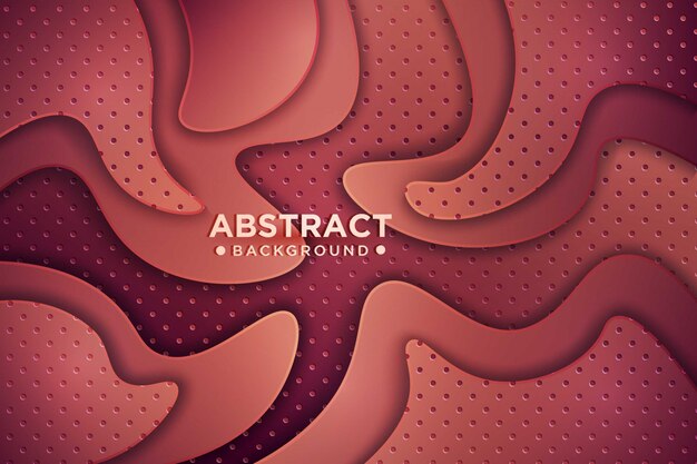 Fondo de corte de papel marrón. Decoración abstracta realista de papercut con capas onduladas y patrón de rayas grabado. Relieve de topografía 3d.